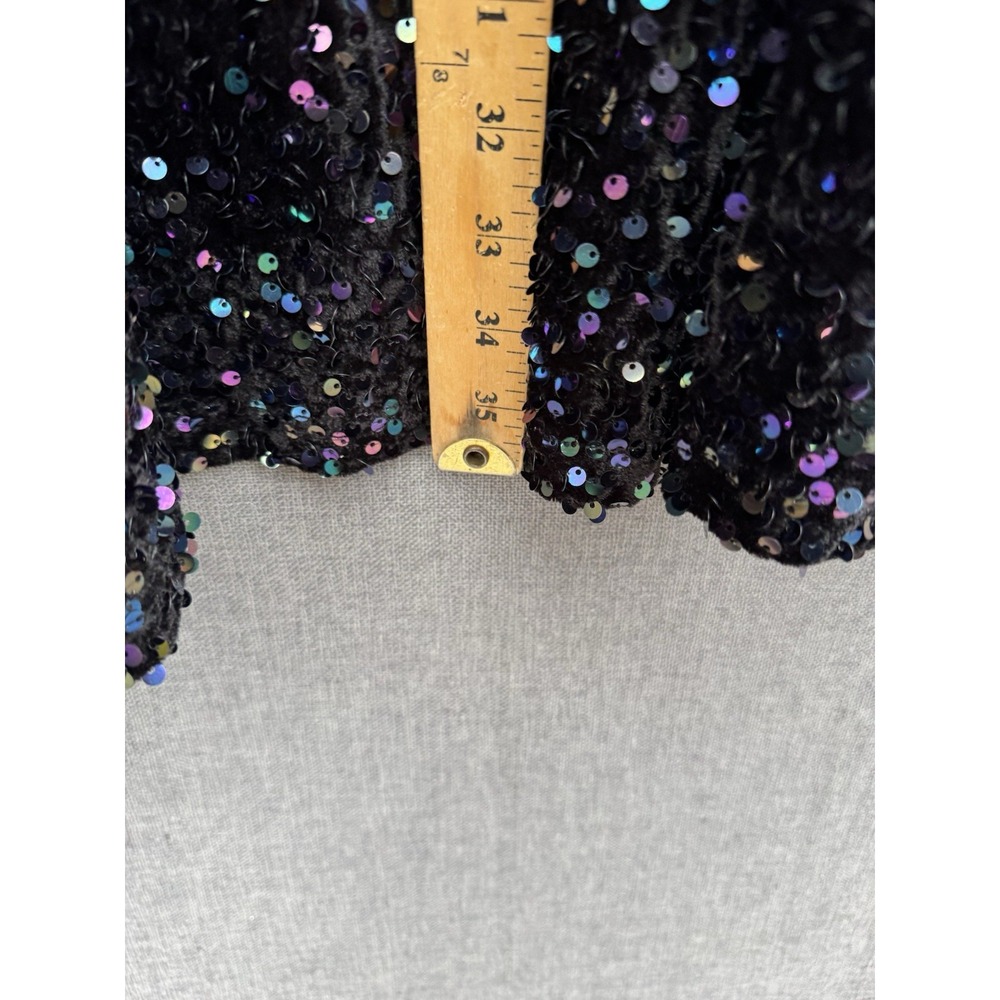 SEE AND BE SEEN Plus 3X Waistband Rainbow Sequin Pull On Long Maxi Skirt Black - Picture 2 of 6